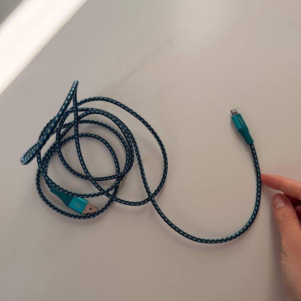 HeyDay 6FT Blue Braided Charging Cable USB to Lightning